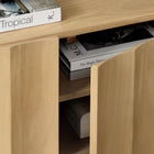 Modway - Sorren Festonné 54 po Bois Meuble TV, Naturel-Construction en bois massif de manguier