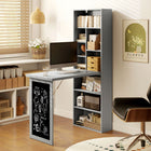 HOMCOM - Bureau d'ordinateur convertible pliant - 38,6 po L x 20,1 po l x 60,2 po H - gris anthracite-Convient pour votre bureau à domicile ou votre espace de travail