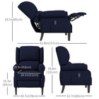 HOMCOM - Fauteuil de massage inclinable avec repose-pieds - bleu-Le coussin d’assise avec mousse haute densité et ressorts intégrés offre un rebond agréable 