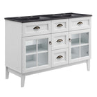Modway - Isle Double 48" Armoire à coiffeuse de salle de bain - Blanc Noir-Style côtier contemporain