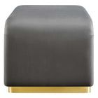 Modway - Koda Performance Velvet Ottoman de la cascade - Brass Storm Grey-Capsules de pied ajustables