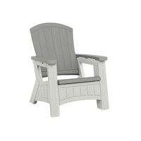 Suncast - Chaise Adirondack avec rangement - Gris colombe/Cube de glace-Capacité d’assise : 375 lb.