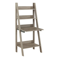 Monarch Specialties - 7042 Bureau 61 po - Taupe Fonce Style Echelle-Bureau d'ordinateur à échelle inclinée de 61 pouces de haut, de conception durable, en stratifié brun taupe d'aspect bois, avec finition sur tous les côtés, qui peut être fixé au mur en toute sécurité à l'aide du matériel fourni.