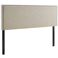 Modway - Phoebe Tissu rembourré Tête de lit Queen, Beige-Rembourrage fin en polyester