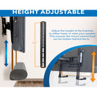 Mount-It! - Supports universels pour barre de son, pour installation sur téléviseur ou au mur-Nombre d'options de fixation : 3 (fixation murale, sur le dessus du téléviseur, sur le dessous du téléviseur)