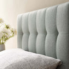Modway - Lily Tissu rembourré Tête de lit jumelée, Gris-Rembourrage en polyester fin