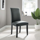 Modway - Parcel Restauration Imitation cuir Fauteuil d’appoint - Gris-Touches de moulures de tête de clous