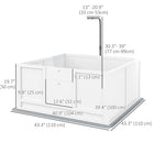 PawHut - Box de mise bas pour chiens avec support de lumière rétractable et tapis - 41 po L x 39 po l-Conception scellée résistante au vent pour un espace de vie sécurisé