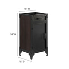 Modway - Steamforge 18" Armoire de toilette de salle de bain (lavabo non inclus) - Noyer noir-Charnières pivotantes