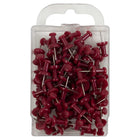 JAM Paper - Punaises colourées - punaises bourgogne - 100/paquet-Taille : Standard (environ 2,5 cm) | À pointe en acier — idéal pour épingler des notes sur les tableaux en liège et dans les cloisons de bureau.