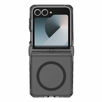ITSKINS - Étui Hybrid_R Hinge avec MagSafe pour Galaxy Z Flip 7 – Fumé/Transparent-Protection de charnière amovible