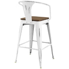 Modway - Promenade Tabouret de bar - Blanc-Capacité de poids des selles : 331 lb