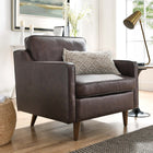 Modway - Impart Cuir authentique Fauteuil - Brown-Sellerie en cuir véritablement