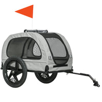 Aosom - Remorque pliable pour vélo pour chien de taille moyenne, gris clair-Pliable pour être rangé pendant la saison froide et conservé dans un espace de rangement petit et compact 