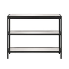 Hudson&Canal - Console Alexis 91 cm (36 po) - Bronze noirci-Comprend un plateau et des étagères en verre trempé