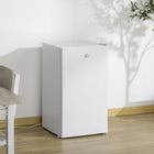 HOMCOM - Mini réfrigérateur avec congélateur et porte réversible pour chambre - blanc-Refroidit rapidement et silencieusement grâce à un compresseur à faible consommation d'énergie 