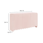 Modway - Dahlia Cannelées et festonnées Armoire de rangement de buffet - Rose doux-Façades de portes cannelées