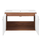 Modway - Transmit 36" Vanité de salle de bain murale - Blanc noyer-8