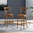 Modway - Gear Tabouret de comptoir - Noyer-Capsules de pied non marquées