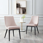 Modway - Viscount Accent Performance Velvet Chaises de salle à manger Ensemble de 2 - Rose-Pattes en caoutchouc noir