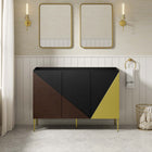Modway - Alchemist 48" Armoire de toilette de salle de bain (lavabo non inclus) - Or noir-Pieds métalliques effilés