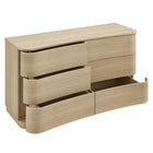 Modway - Mirae 6 tiroirs Commode incurvée, Chêne clair brossé-Assemblée requise