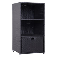 Outsunny - Armoire de rangement d’extérieur avec étagère et tiroir, brun foncé-Le porte-serviettes moderne offre une ambiance de station balnéaire ou de club privé à votre piscine ou terrasse de spa