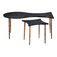 Zuo - Norden Table basse - Noir/Bronze - Ensemble de 2-Pieds en caoutchouc aidant à protéger et préserver les surfaces de plancher