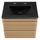 Modway - Render Support mural de 24" Vanette de salle de bain - Noir de chêne-8