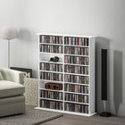 HOMCOM - Armoire de rangement média double - blanc-Rangement polyvalent au-delà de l'organisation des médias 