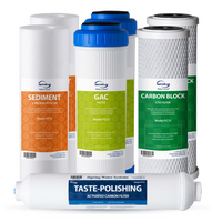 iSpring - F7-GAC ensemble de filtres de remplacement pour osmose inverse à 5 étapes - 1 an - paquet de 7-Ensemble de filtres de remplacement haute capacitÉ - Ensemble de cartouches de filtration emballées individuellement pour une durée d'un an, conçu pour la plupart des systèmes d'osmose inverse standard à 5 étages.