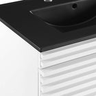 Modway - Render Fixation murale de 30" Vanette de salle de bain - Blanc Noir-Matchs non inclus