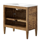 Modway - Elysian 36" Vanette de salle de bain - Brun blanc-Placage en bois de burl