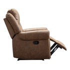 Ebello - Chemika Fauteuil inclinable manuel grand format à rembourrage ultra-doux classique de 40,9 po avec clous décoratifs, couleur brun-9