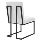 Modway - Indulge Chenal Touffé Tissu Chaise à manger - Blanc-Capsules de pied non marquées
