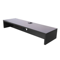Rocelco - Support pour double écran avec 3AC - 1 USB - 1 USB-C - Noir-Le support pour double moniteur AC-USB mesure 30 pouces de large.