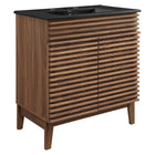 Modway - Render 30" Vanette de salle de bain - Noir noyer-Style moderne du milieu du siècle