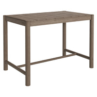 Modway - Eleni Rectangle 56 po Terrasse extérieure Bois teck Bar Table - Teck gris usé-Cadre en bois de teck