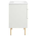 Modway - Daybreak 24" Vanette de salle de bain - Blanc blanc-Capsules de pied non marquées