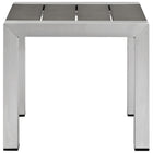 Modway - Shore Terrasse extérieure Aluminium Table d’appoint - Gris argenté-Cadre en aluminium anodisé
