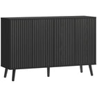 HOMCOM - Buffet 47,2 po L avec rangement - noir-Les panneaux de porte cannelés ajoutent une touche d'élégance 
