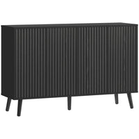 HOMCOM - Buffet 47,2 po L avec rangement - noir-Les panneaux de porte cannelés ajoutent une touche d'élégance 