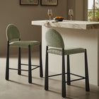 Modway - Hayley Tissu rembourré Tabouret de comptoir - Feuille Noire-Rembourrage certifié OEKO-TEX STANDARD 100