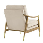 Modway - Langford Performance Velvet Fauteuil d’accent - Noyer d’amande-Glissières de plancher sans marquage