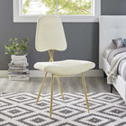 Modway - Ponder Performance Velvet Fauteuil d’appoint de salle à manger - Ivoire-Rembourrage en mousse dense pour le confort