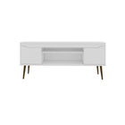 Manhattan Comfort - Meuble TV Bradley 62,99 po style Mid-Century Modern - Blanc-Garantie limitée du fabricant de 30 jours