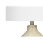 Monarch Specialties - Luminaire - 24 po H Lampe De Table - Béton Beige - Abat-Jour Ivoire / Crème - Contemporain-Dimensions assemblées : 14 po L x 14 po P x 24 po H. base : 7,5 po L x 7,5 po P x 12,75 po H. abat-jour : 14 po L x 14 po P x 10 po H