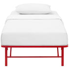 Modway - Horizon Acier inoxydable Cadre de lit simple, Rouge-Élimine le besoin de sommier