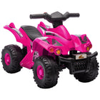 Qaba - Quad ATV 6V pour enfants avec musique, marche avant - rose-Batterie 6V permettant une heure d’amusement à 1,6 mi/h (2,5 km/h) 