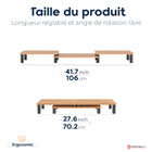ShoppingAll - Support et rehausseur pour double moniteur - Noyer - Paquet de 5-Fait de plate-forme en MDF et de pieds en aluminium avec des coussinets en silicone
